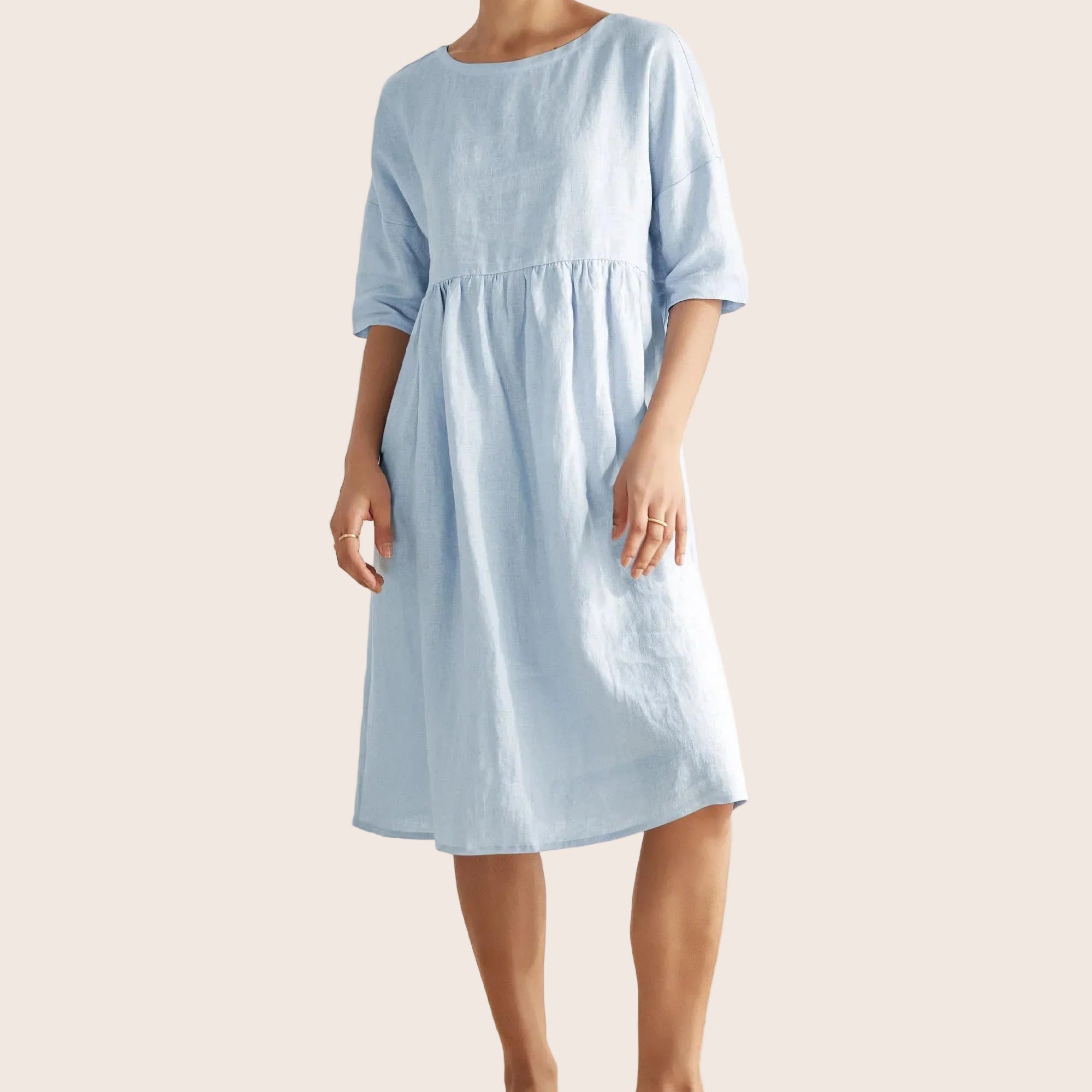 Linen A-Line Midi — Valencia
