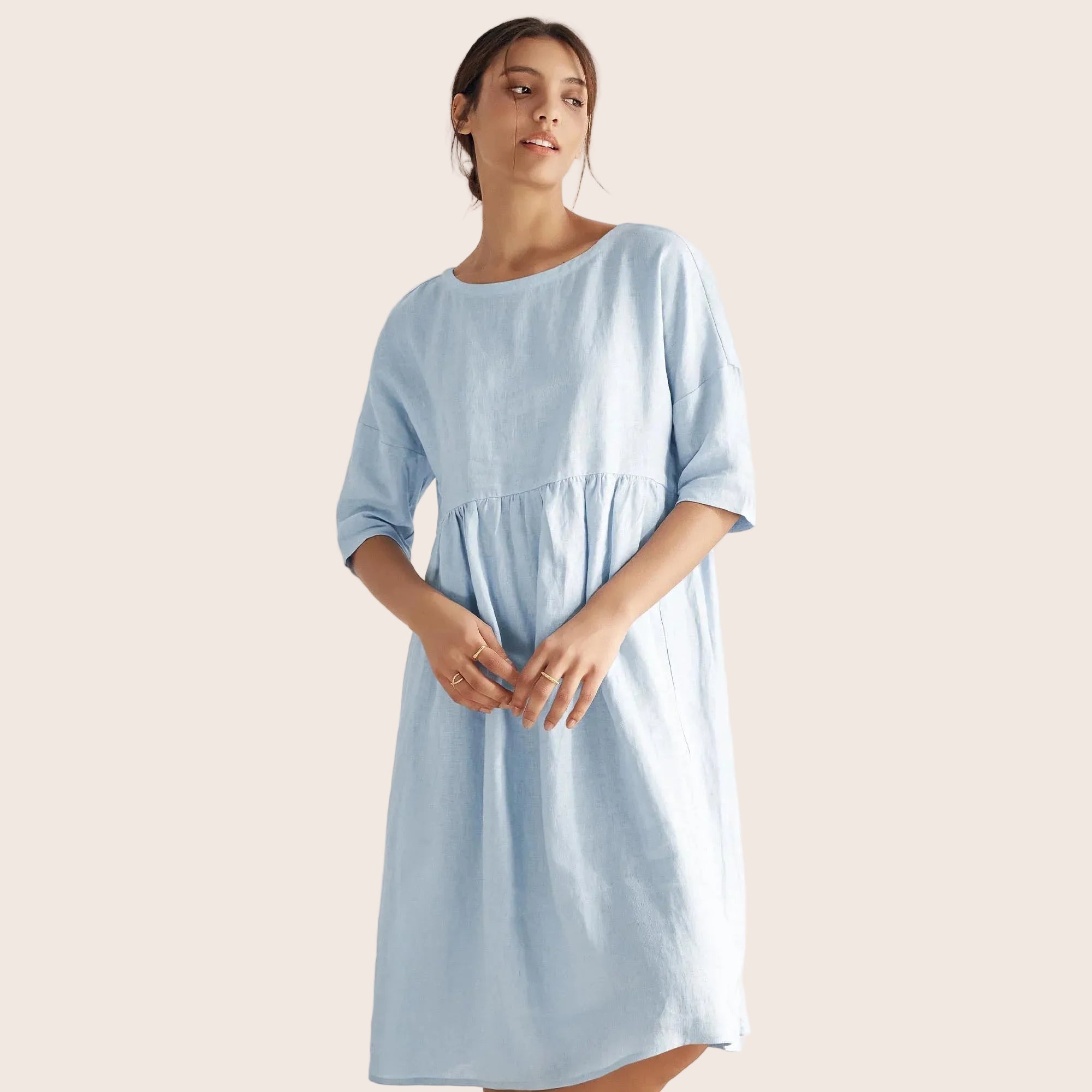 Linen A-Line Midi — Valencia