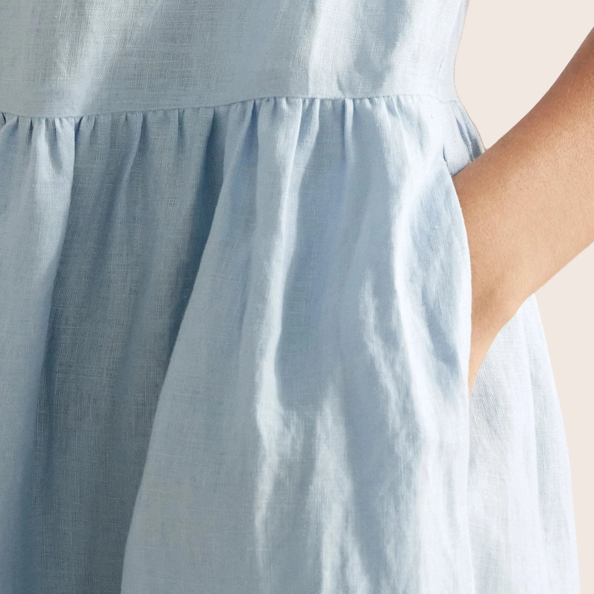 Linen A-Line Midi — Valencia