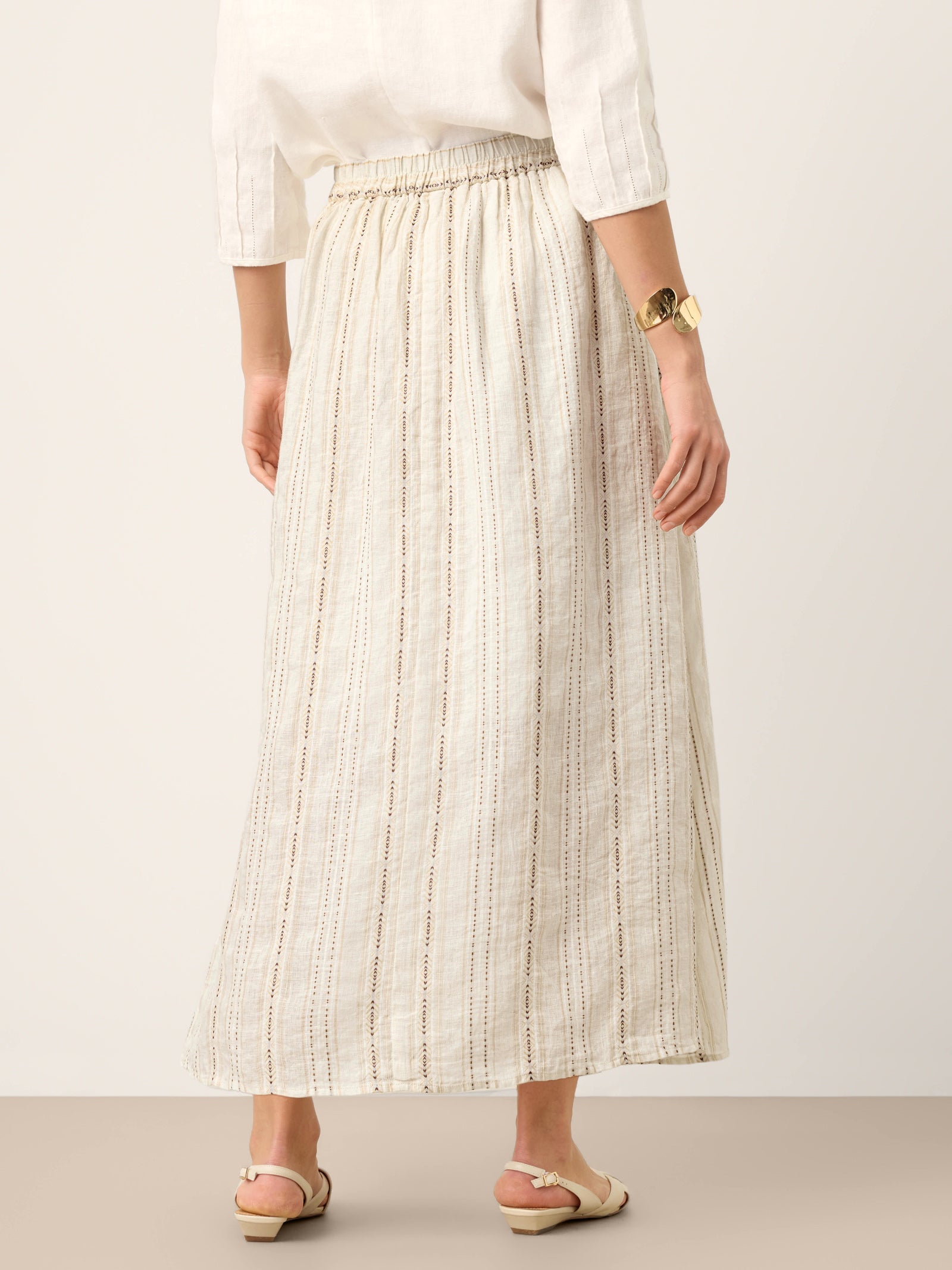Fashionista Heaven Linen Striped A-Line Skirt — Leonie