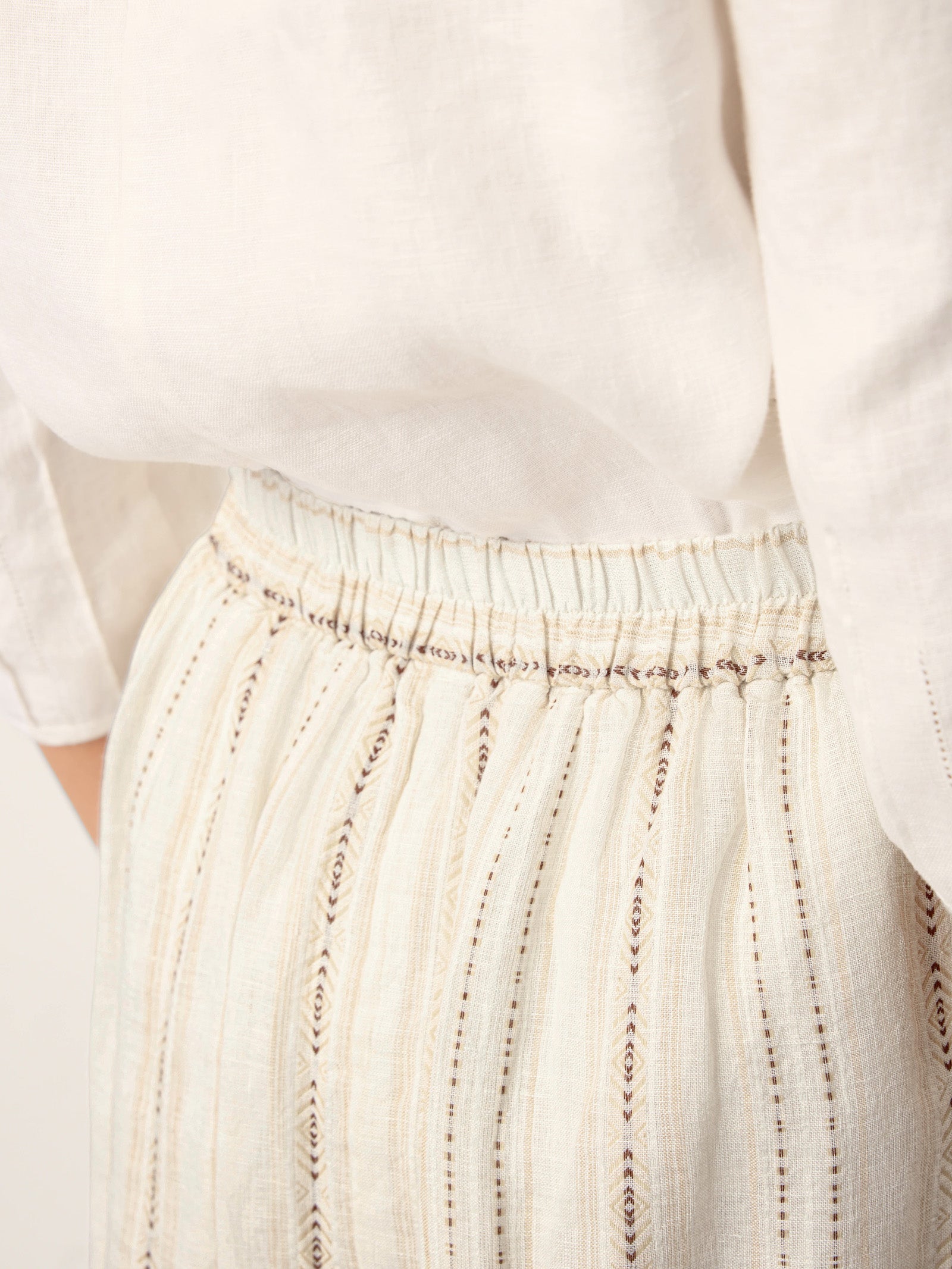 Fashionista Heaven Linen Striped A-Line Skirt — Leonie