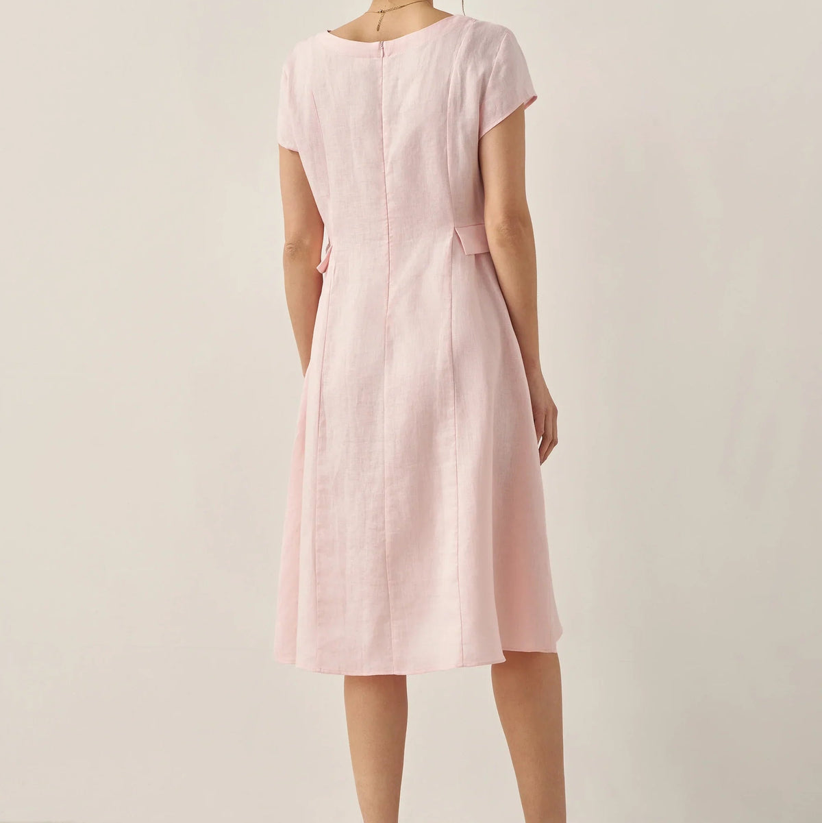 Linen V-Neck Dress — Alexa