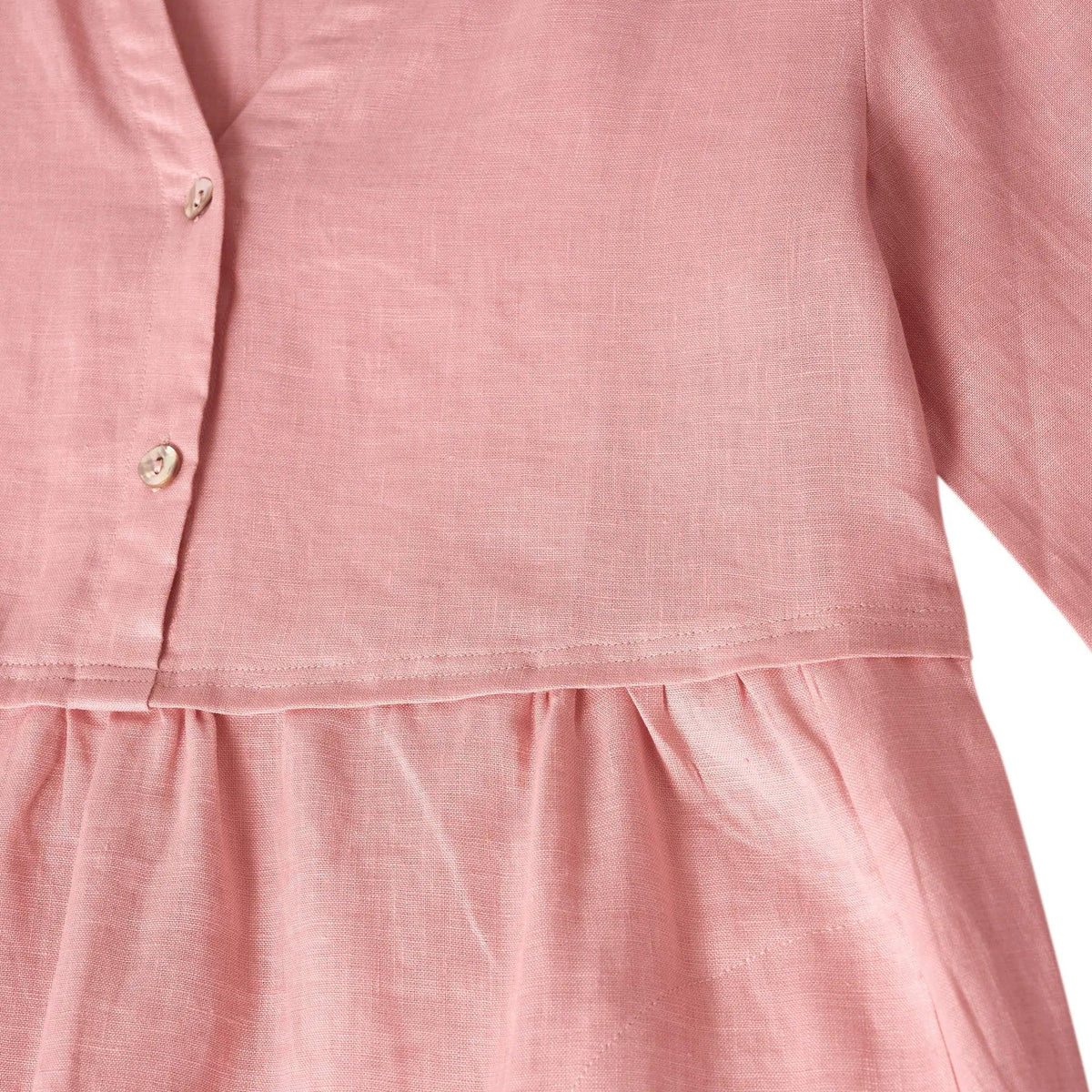 Linen Button Waist Dress — Luna
