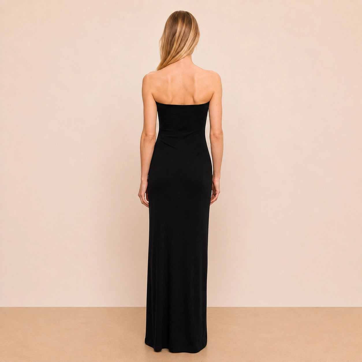 Silk Rib Strapless Fluid Dress — Maria