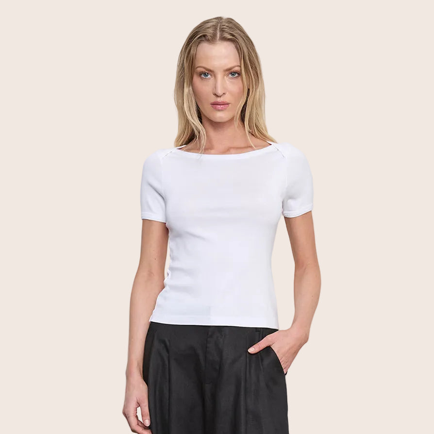 Fashionista Heaven Cotton Bateau Top — Esme