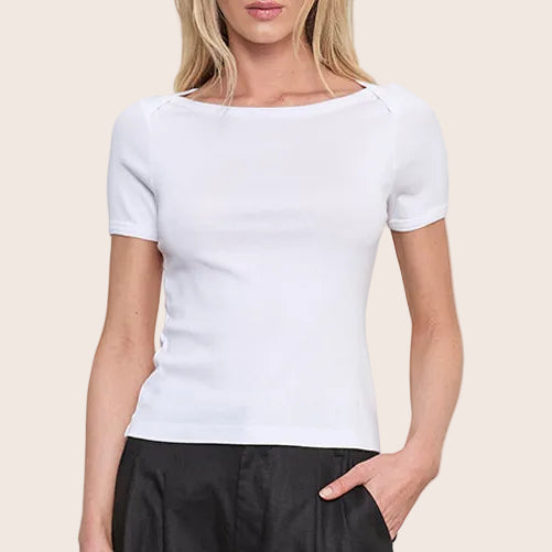 Fashionista Heaven Cotton Bateau Top — Esme