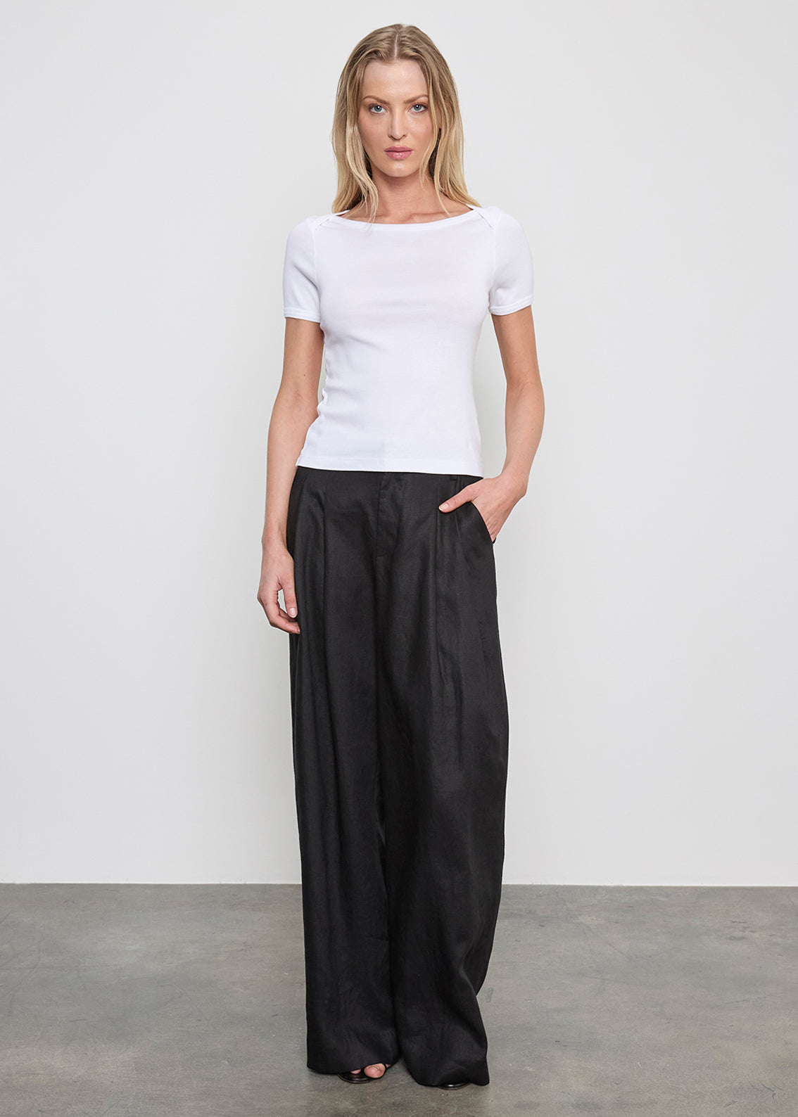 Linen Easy Trouser — Celeste