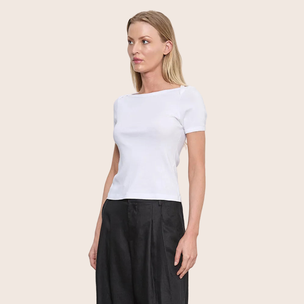 Fashionista Heaven Cotton Bateau Top — Esme