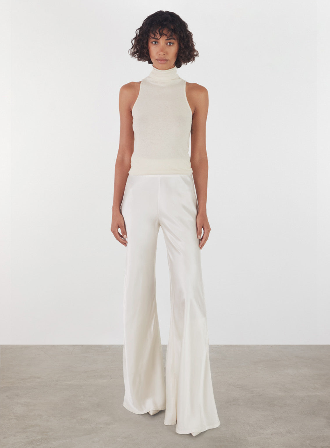 Fashionista Heaven Satin Bias-Cut Pant — Ximena