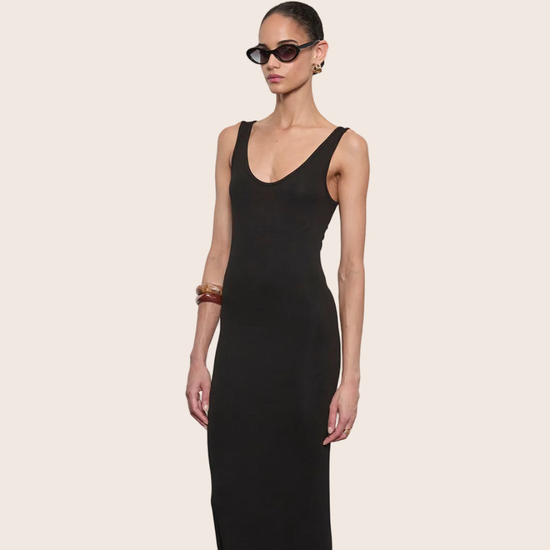 Silk Rib Midi Dress — Ivana