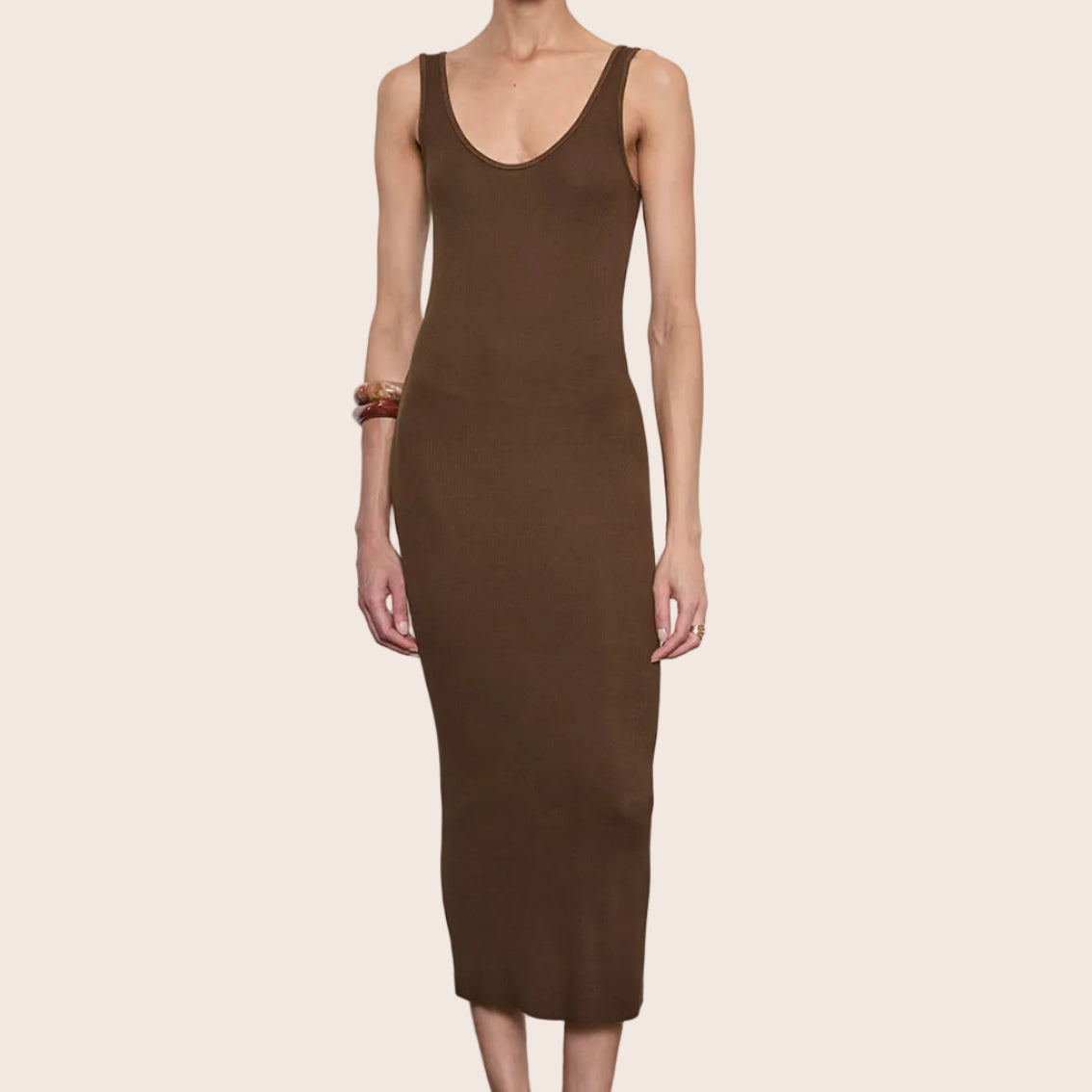 Silk Rib Midi Dress — Ivana