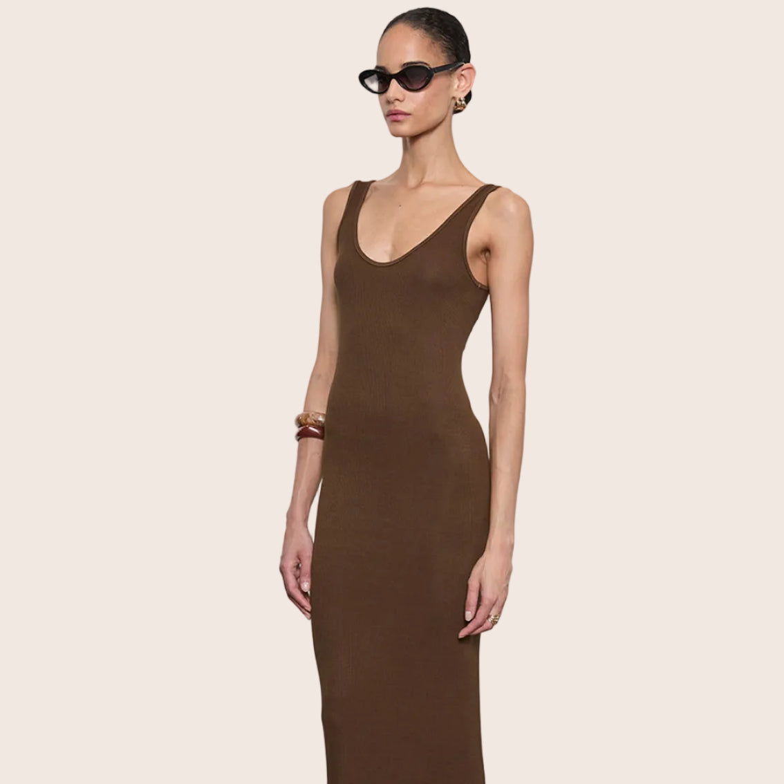 Silk Rib Midi Dress — Ivana