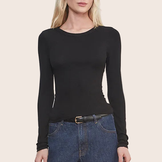 Fashionista Heaven Silk Crew Top — Eva