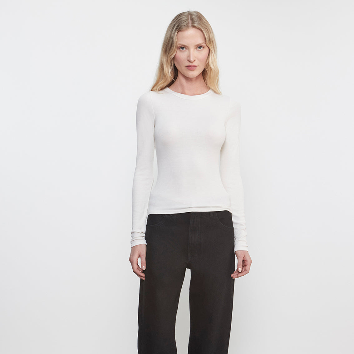 Fashionista Heaven Silk Crew Top — Eva