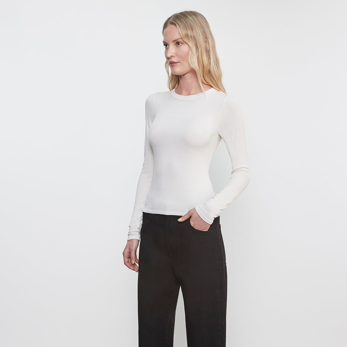 Fashionista Heaven Silk Crew Top — Eva