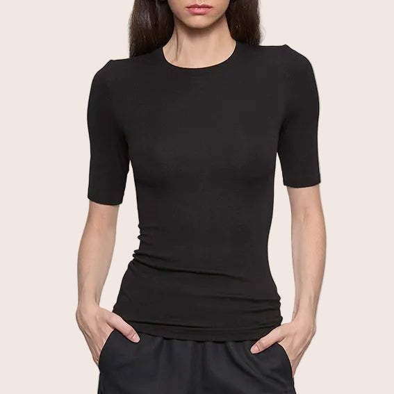 Fashionista Heaven Silk Crew Top — Soraya