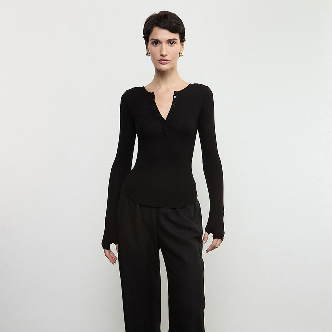 Fashionista Heaven Silk Henley Top — Bente