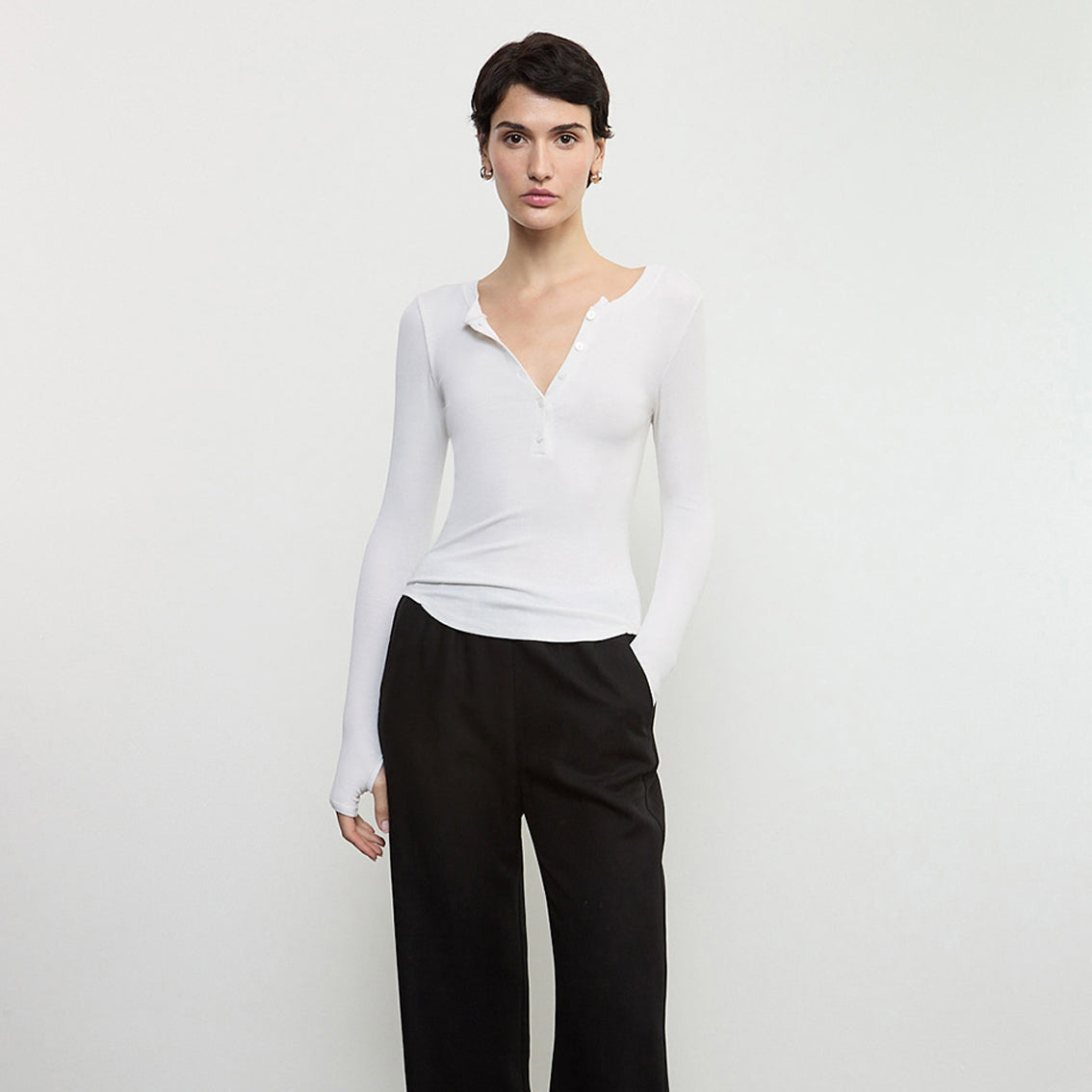 Fashionista Heaven Silk Henley Top — Bente