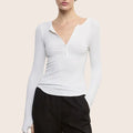Fashionista Heaven Silk Henley Top — Bente