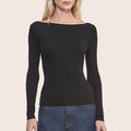 Fashionista Heaven Silk Boatneck Top — Lana
