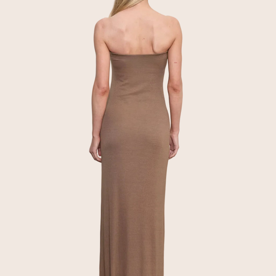 Silk Rib Strapless Fluid Dress — Maria