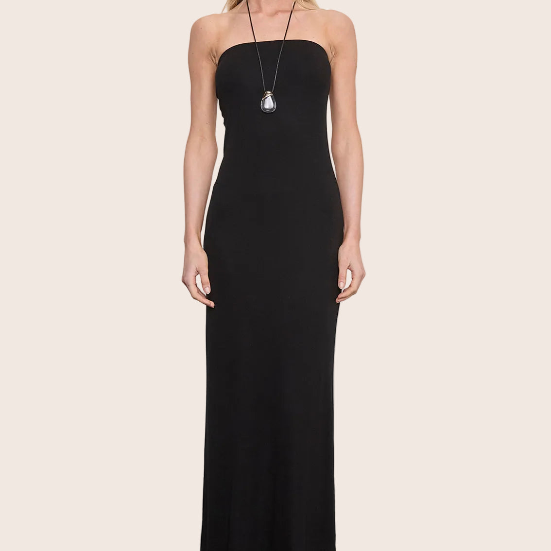 Silk Rib Strapless Fluid Dress — Maria