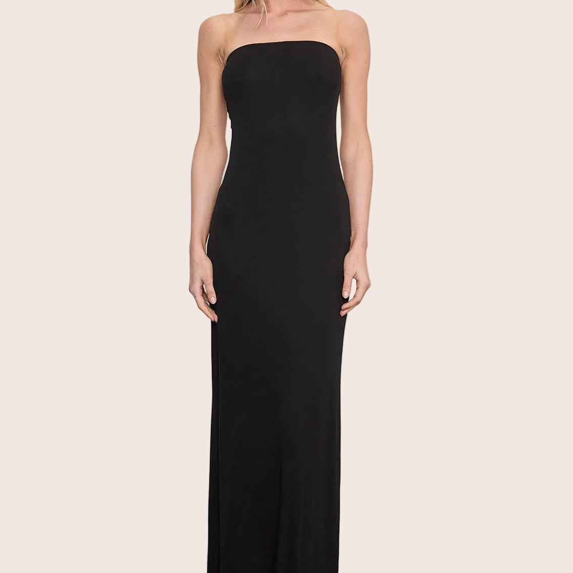 Silk Rib Strapless Fluid Dress — Maria