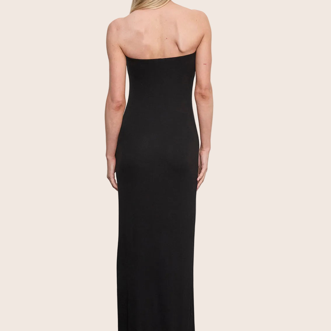 Silk Rib Strapless Fluid Dress — Maria