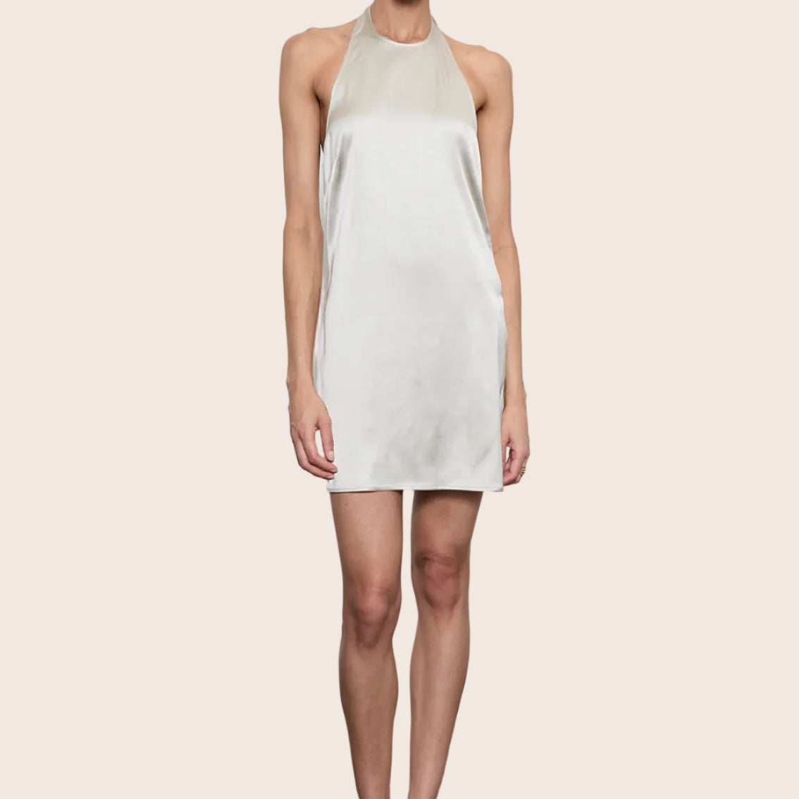 Lustre Mini Halter Dress — Serena