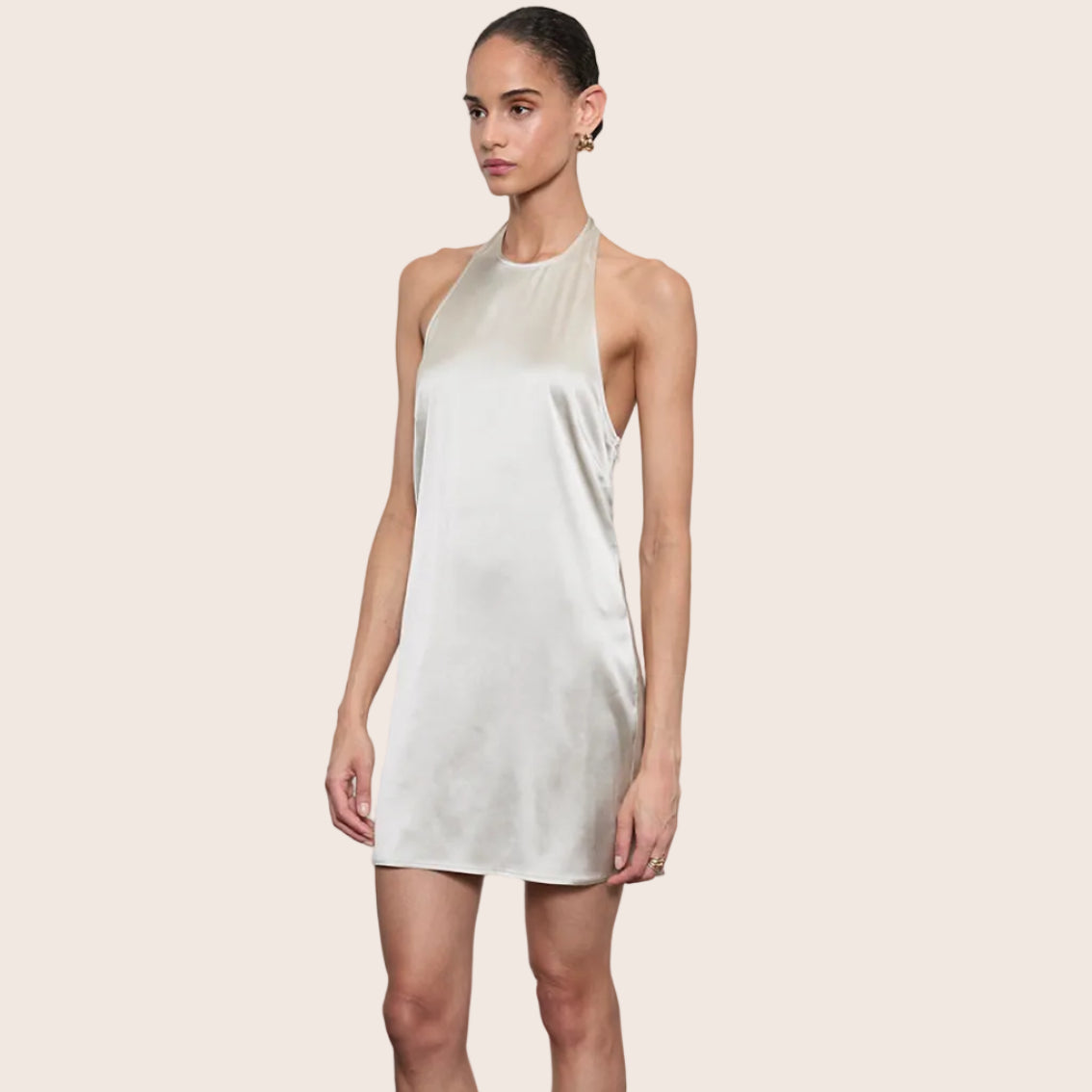 Lustre Mini Halter Dress — Serena