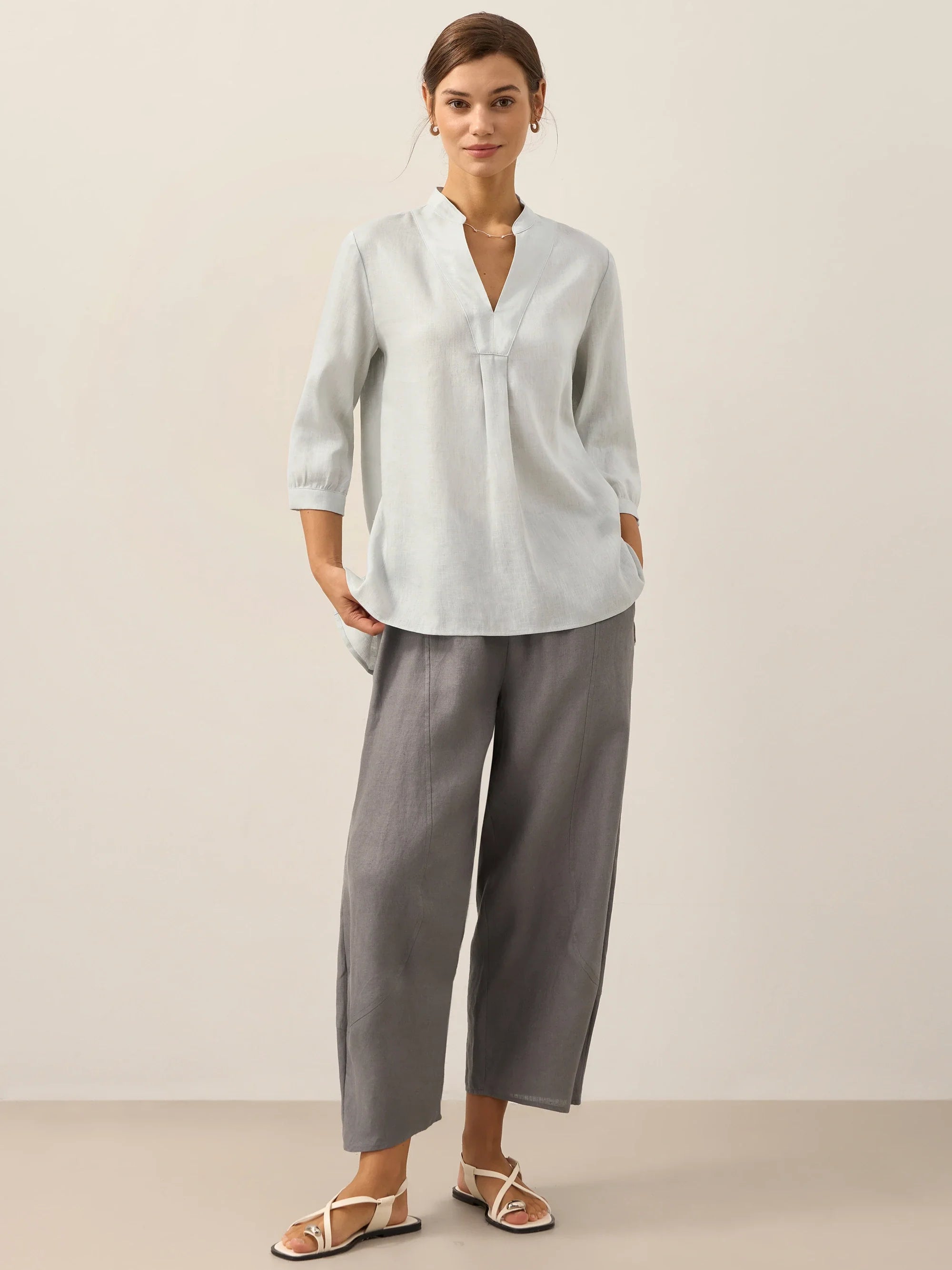 Fashionista Heaven Linen Ankle Pants — Clementine