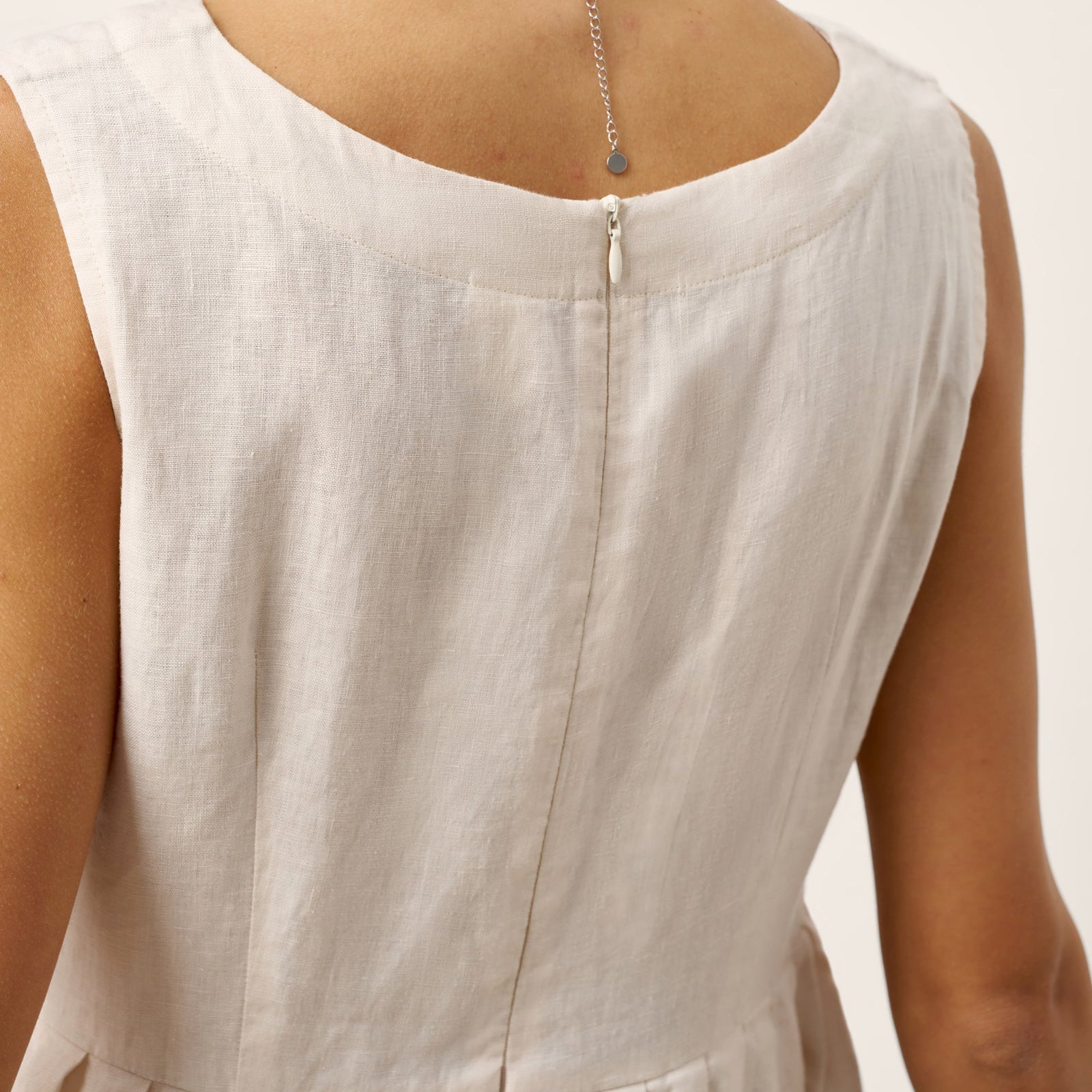 Linen Crew Neck Dress — Selene